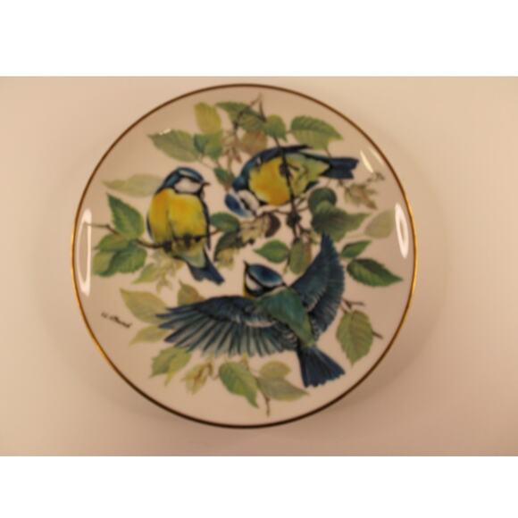 VTG 1985 Bradford Exchange Ursula Band Blue Titmouse Plate World Wildlife Fund - Picture 2 of 10